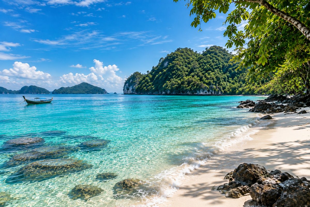 Tropical island beach